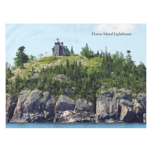 Huron Island Lighthouse Weitwinkeltücher Tischdecke (Vorderseite (Horizontal))