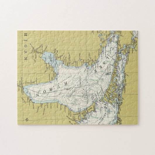 Huron Lake Map (1979) Puzzle (Horizontal)