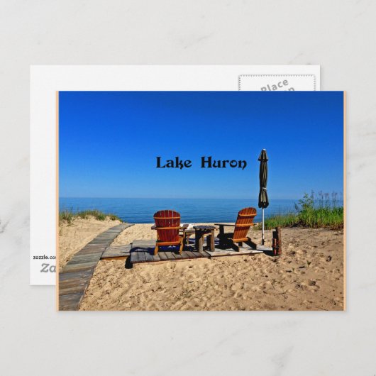 Huron Lake Postkarte (Vorne/Hinten)