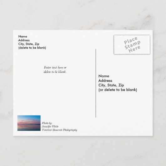 Huron Lake rosa Sonnenaufgang Denken Sie an Sie Postkarte (Rückseite)