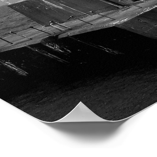 Huron Leuchtturm Schwarzweiß-Druck Poster (Ecke)