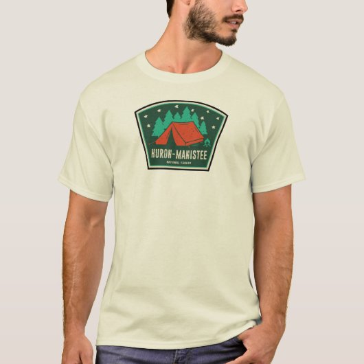 Huron Manistee National Forest Camping T-Shirt (Vorderseite)