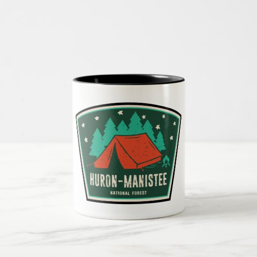Huron Manistee National Forest Camping Zweifarbige Tasse (Mittel)