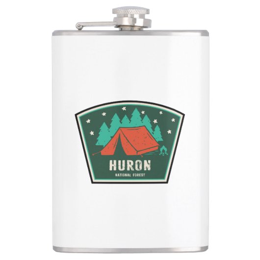 Huron National Forest Camping Flachmann (Vorderseite)