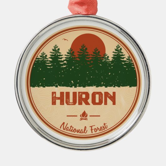 Huron National Forest Ornament Aus Metall (Vorne)
