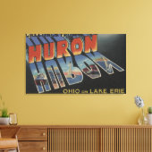 Huron, Ohio - Lake Erie - Große Letter Scenes Leinwanddruck (Insitu (Wohnzimmer))