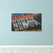 Huron, Ohio - Lake Erie - Große Letter Scenes Leinwanddruck (Insitu (Holzboden))