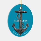 Huron Patriotic Not leidender Anker nautisch Keramik Ornament (Rechts)
