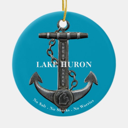 Huron Patriotic Not leidender Anker nautisch Keramik Ornament (Vorne)