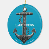 Huron Patriotic Not leidender Anker nautisch Keramik Ornament (Links)