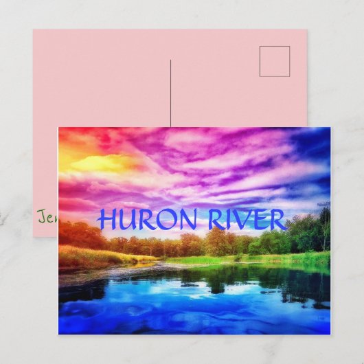 HURON RIVER RAINBOW POSTCARD POSTKARTE (Vorne/Hinten)