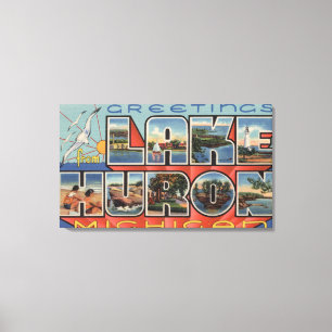 Huron-See, Michigan - Große Buchstabenszenen Leinwanddruck