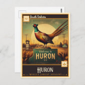 Huron, South Dakota | VINTAG Postkarte (Vorne/Hinten)