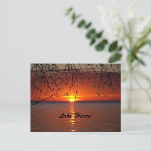 Huron Sunset Postcard Postkarte (Stehend Vorderseite)