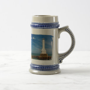 Hurone-Leuchtturmbier Stein Bierglas