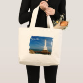 Hurone-Leuchtturmstrandtasche Jumbo Stoffbeutel (Vorderseite (Produkt))