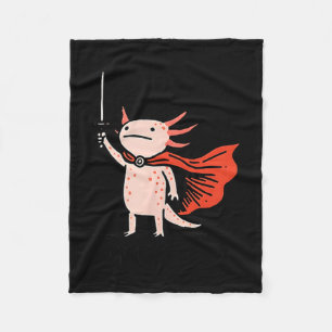 Hurra Axolotl Ritter Lustiges Schwert Meme Zitat  Fleecedecke
