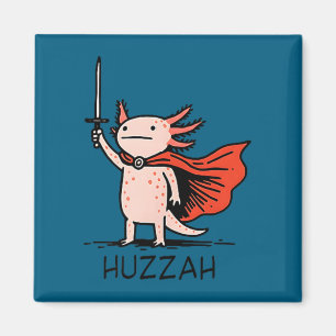 Hurra Axolotl Ritter Lustiges Schwert Meme Zitat  Magnet
