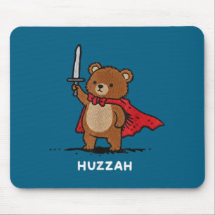 Hurra Bärenritter Lustiges Schwert Meme Zitat Mousepad