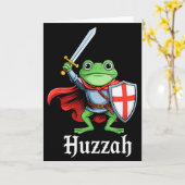 Hurra Froschritter Lustige Schwert Meme Zitat Mitt Karte (Gelbe Blume)