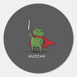 Hurra Froschritter Lustiges Schwert Meme Zitat  Runder Aufkleber