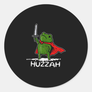 Hurra Froschritter Lustiges Schwert Meme Zitat Runder Aufkleber