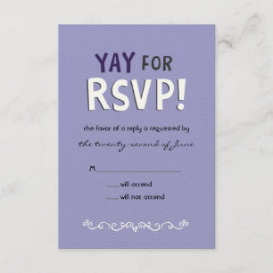 Hurra für RSVP! Antwortkarte RSVP Karte