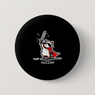 Hurra Waschbär Ritter Lustiges Schwert Meme Zitat Button