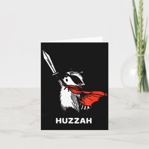 Hurra Waschbär Ritter Lustiges Schwert Meme Zitat  Karte