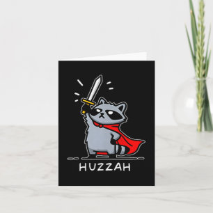 Hurra Waschbär Ritter Lustiges Schwert Meme Zitat  Karte