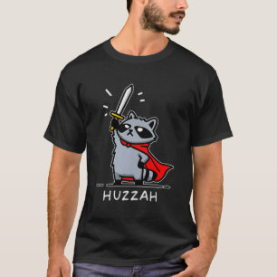 Hurra Waschbär Ritter Lustiges Schwert Meme Zitat T-Shirt