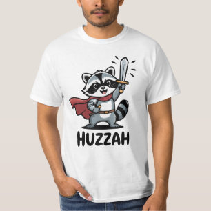 Hurra Waschbär Ritter Lustiges Schwert T-Shirt