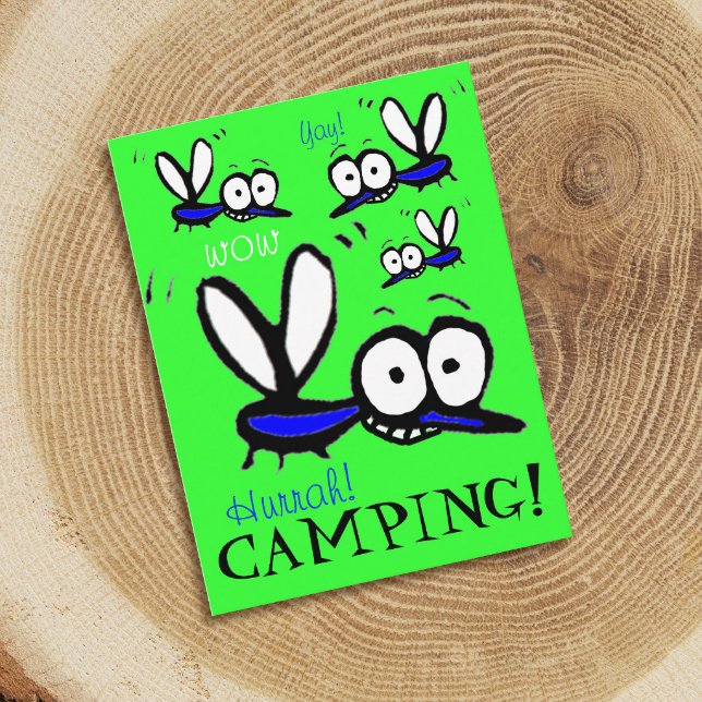 Hurrah lustige Sommermoskitos Camping Postkarte