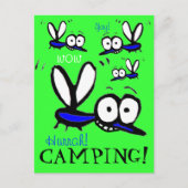 Hurrah lustige Sommermoskitos Camping Postkarte (Vorderseite)