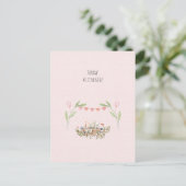 Hurray A Little Girl Cute Mouse With Flowers Card Postkarte (Stehend Vorderseite)