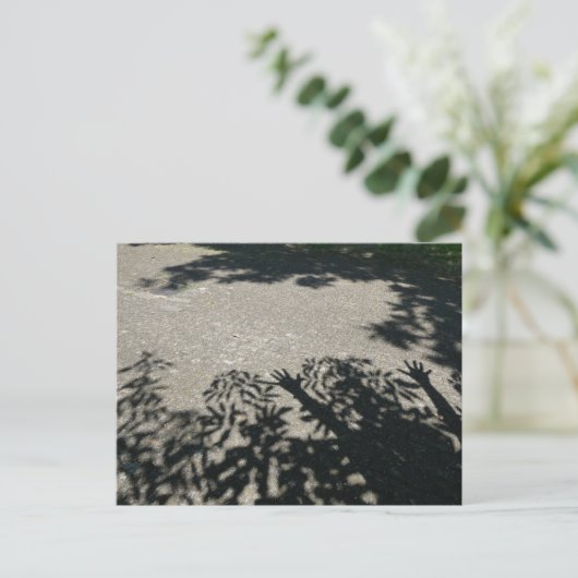 HURRAY Shadow Hands & Blätter DIY Postkarte (Stehend Vorderseite)