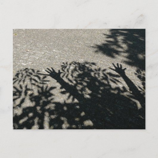 Hurray Shadow Hands & Blätter Nah Up DIY Postcard Postkarte (Vorderseite)