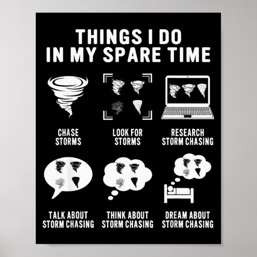 Hurricane Chasing Chaser Tornado Hunter Meteorolog Poster (Vorne)