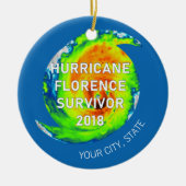 HURRICANE FLORENCE ÜBERLEBEN | Stadt und Staat Keramik Ornament (Vorne)