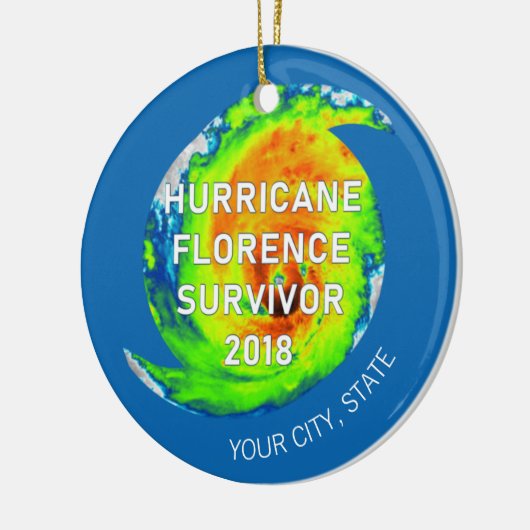 HURRICANE FLORENCE ÜBERLEBEN | Stadt und Staat Keramik Ornament (Links)
