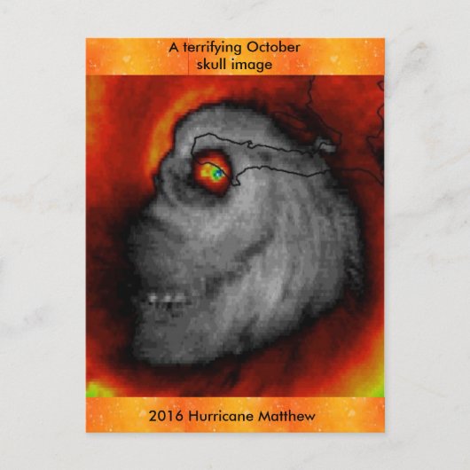 Hurricane Matthew Skull-Bildpostkarte Postkarte (Vorderseite)
