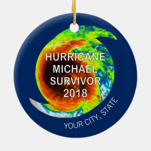 HURRICANE MICHAEL SURVIVOR | Stadt und Staat Keramik Ornament (Hinten)