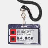 🌀 🏷️ Hurricane Prep Team Company ID mit Foto Ausweis (Vorderseite mit Lanyard)