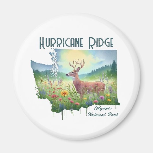 Hurricane Ridge Nationalpark Souvenir Geschenk Magnet (Vorne)