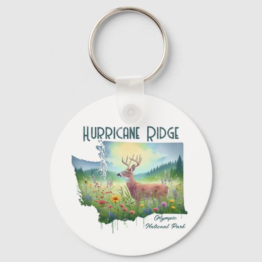 Hurricane Ridge Nationalpark Souvenir Geschenk Schlüsselanhänger (Vorderseite)