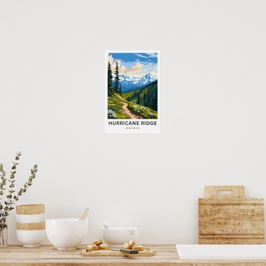 Hurricane Ridge Washington Travel Print Poster (Küche)