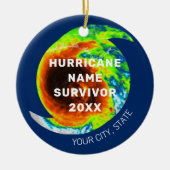 HURRICANE ÜBERLEBENSBEZEICHNUNG Personalisiert Keramik Ornament (Vorne)