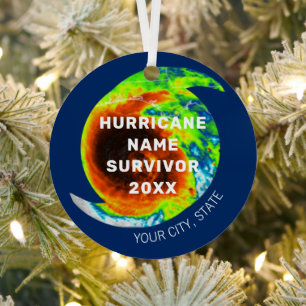 HURRICANE ÜBERLEBENSBEZEICHNUNG Personalisiert Ornament Aus Metall