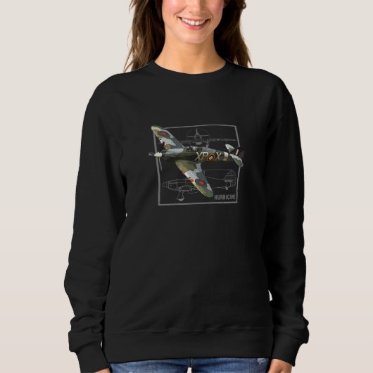 Hurrikan British Ww2 Fighter Flugzeug Sweatshirt (Vorderseite)