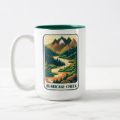 Hurrikan Creek Arkansas Colors Zweifarbige Tasse (Links)